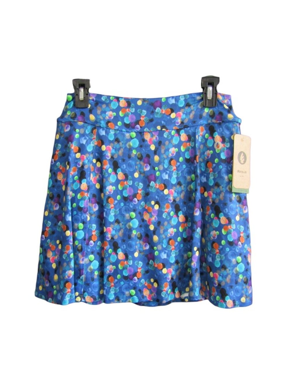 Dona Jo Ultimate Skirt Womens Athletic Skort Size 2 Large Blue Polka Dot Tennis